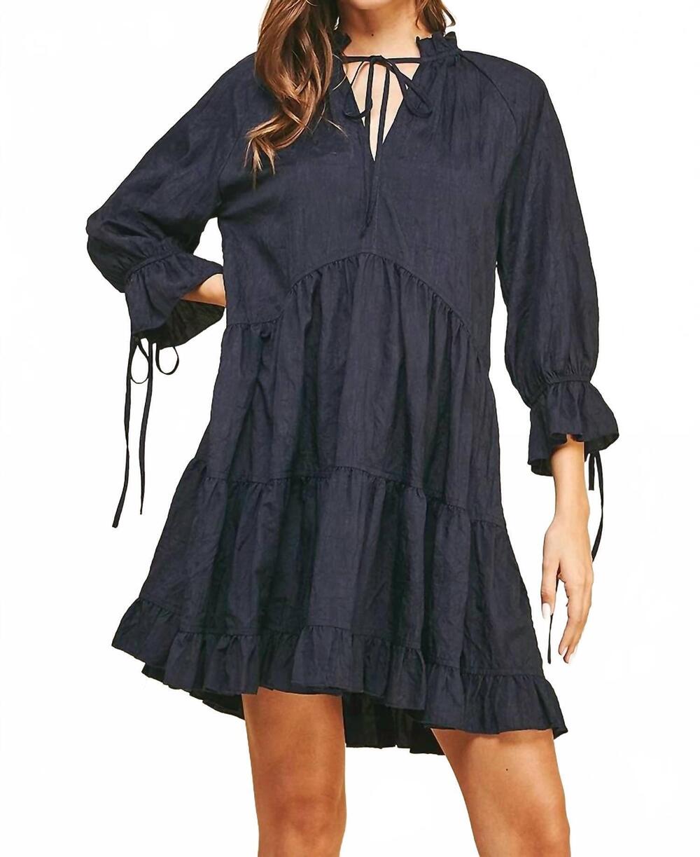 NEW PINCH elaxed dress in navy blue
